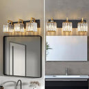 Modern Bathroom Vanity Light 3-Lights Black Gold Crystal Wall Lamp Bathroom Modern Crystal Vanity Lighting by CozyNest Decor