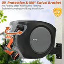 Ruvup Retractable Garden Hose Reel, 1/2in x 50ft Water Hose Reel with 10 Style Nozzle, UV Resistant Automatic Gardening Hose Reel Wall Mount for Outside, Slow Retraction Any Length Lock 180° Swivel by GreenHaven Gardens