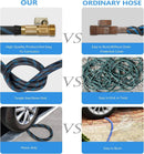 Garden Hose 200 ft -Heavy Duty Water Hoses - Flexible&Lightweight Car Washing Pipe with Stainless Steel Strain Reliefs,Kink-free Rubber Hoses with Spray by GreenHaven Gardens