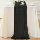 Sioloc Black Cheesecloth Table Runner Fall Autumn Decor for Home 10ft Table Cloth for Wedding Birthday Party Halloween Thanksgiving Decorations by CozyNest Decor