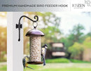 RTZEN Plant Hangers Outdoor or Indoor - Wrought Iron Metal Hanger Indoor Hook - Heavy Duty Wall Bracket Hooks for Hanging Plants Baskets Lanterns Wind Chimes - 2 Pack (Black Axe-Shape Hooks) by GreenHaven Gardens