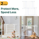 Cumbor 2 Pack 29.7"-48" Baby Gate for Stairs, Mom's Choice Awards Winner-Dog Gate for Doorways, Pressure Mounted Auto-Close Pet Gates for Dogs Indoor, Safety Child Gate with Easy Walk Thru Door,White by TinyTreasures Baby Boutique
