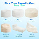 Hobestluk 3 in 1 Bean Bag Chair Giant Bean Bag Chairs for Adults with Chevron Plush Fur Cover Convertible Bean Bag Floor Cushion with Machine Washable Cover for Living Room (Chevron Plush White) by CozyNest Decor