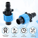 50 Pcs Drip Irrigation Connector, Drip Tape Fittings, Drip Tape Connector Tubing Coupling Barbed Locking Fitting Kit for 5/8" Drip Tape Sprinkler, 1/4" Barb Drip Irrigation Tools by GreenHaven Gardens