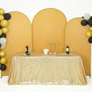 SquarePie Sequin Tablecloth 50 x 72 Inch Light Gold Glitter Table Cloth for Wedding Party Decoration by CozyNest Decor