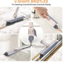 Grout Brush with Long Handle, 2 in 1 V-Shaped Floor Scrub Brush for Cleaning, Bathroom, Garage, Wall, Patio, and Tile, Stiff Bristle Brush with 54'' Telescopic Handle by GreenHaven Gardens