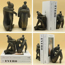 Lukitas Unique Decorative Girl Thinker Bookends, Non-Slip Book Holder, Home Office Bookshelf Decor, Creative Desktop Ornaments for Study Room Hotel Shelves, Resin, 1Pair/2Piece 6.5'' by CozyNest Decor