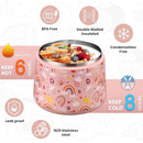 Soup Thermo for Hot Food Kids 14oz Lunch Containers with Buckle Lid Wide Mouth Hot Food Jar Vacuum Insulated Stainless Steel Bento Box Leakproof with Spoon(Rainbow) by TinyTreasures Baby Boutique