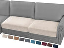 PrinceDeco Velvet Couch Cushion Cover Soft Stretch Cushion Slipcover for Chair Loveseat Sofa Cushion Furniture Protector Seat Cushion Sofa Cover (2 Piece Large Sofa Cushion Covers, Ivory) by CozyNest Decor