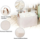 DULLEMELO Beige Storage Baskets for Organizing, Set of 2 Extra Large Canvas Fabric Storage Baskets with Handles, Foldable Storage Bins Baskets for Blankets Living Room by TinyTreasures Baby Boutique