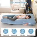 Amagoing Cooling Pregnancy Pillow for Sleeping, U Shaped Maternity Full Body Pillow for Women with Hip, Leg, Back Pain Support, Removable Cooling Cover Included (Light Blue) by TinyTreasures Baby Boutique