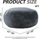 4FT Large Bean Bag Chairs,Big Adult Size Memory Foam Beanbags with Filler Included,Machine Washable Corduroy Cover,Soft Plush Gaming Bing Bag Puff Chair for Dorm, Living Room & Bedroom (Dark Gray) by CozyNest Decor