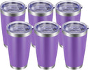 VEGOND 20oz Tumbler with Lid and Straw Stainless Steel Tumbler Cup Bulk Vacuum Insulated Double Wall Travel Coffee Mug Powder Coated Coffee Cup(Purple 6 Pack) by TinyTreasures Baby Boutique