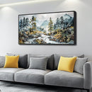 PHAOHUAXM Large Wall Art For Bedroom Wall Decor For Living Room Office Home Decoration Rivulet View Painting Forest Tree Landscape Watercolour Canvas Pictures Ready To Hang Black Framed 20x40 In by CozyNest Decor