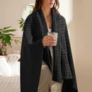 PHF 100% Cotton Waffle Weave Throw Blanket, Soft Lightweight Breathable Cozy Summer Throws for Couch Bed Sofa, Luxury Aesthetic Woven Blanket for Home Decor & Office, 50"x60", Black by CozyNest Decor