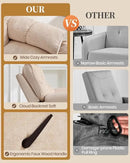 Oversized Recliner Chair Manual Swivel Rocker Recliner for Living Room Chenille Overstuffed Nursery Reclining Sofa Chair Rocking Recliners for Adults 400lbs (Manual, Beige) by CozyNest Decor