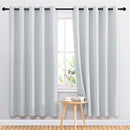 NICETOWN Room Darkening Curtains for Living Room - Easy Care Solid Thermal Insulated Grommet Curtains/Panels/Drapes for Bedroom (2 Panels, 66 by 72, Greyish White) by TinyTreasures Baby Boutique