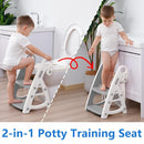 Potty Training Seat: 2 in 1 Design Potty Seat for Toilet & Nursery Step Stool for Sink Potty Training Toilet with Height Adjustable Ladder for Kids of All Ages (Gray) by TinyTreasures Baby Boutique