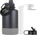 DRINCO Stainless Steel Water Bottle Spout Lid Vacuum Insulated Double Wall Water Bottles Wide Mouth (64oz 40oz 32oz 22oz 18oz 14oz) Leak Proof Keep Cold Sport Camping Hiking by CozyNest Decor
