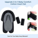 COOLBEBE New Babybody Support & Strap Covers Set for Newborn Infant Toddler- Extra Soft Stroller Cushion Pads Car Seat Insert, Perfect for Carseats, Strollers, Swings, Black by TinyTreasures Baby Boutique