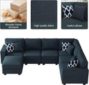 L Lengend Vansen Modular Sectional Sofa U Shaped Couch with Ottoman Modern Reversible Corner Sectional Couch for Living Room (Charcoal, U Shaped Sofa-2) by CozyNest Decor