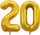 GOER Number 20 Balloons for 20th Birthday Party Decorations,42 Inch Jumbo Foil Helium Balloons for 20th Anniversary (Gold) by TinyTreasures Baby Boutique