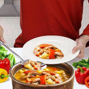 Pleafind Serving Utensils Set for Parties,3-Piece Silver Stainless Steel utensils set,Includes 1 Serving Spoon, 1 Slotted Spoon and 1 Soup Ladle,Serving Spoons for Buffet by CozyNest Decor