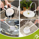 Dish Brush Scrub Brush with Handle - 3 Pack Stiff Bristles Dish Scrubber for Cleaning Pots,Pans,Dishes & Kitchen Sink - Hard Bristles,No Residue by CozyNest Decor
