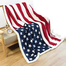 UKELER US Flag Patriotic Sherpa Throw Blanket 50''×60'', American National Flag Fleece Blanket for Bed/Couch/Sofa/Office/Camping, USA Military Veteran July 4th Gift by CozyNest Decor