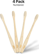 Sea Turtle Plant-Based Bristles, Compact Bamboo Toothbrushes, Soft Natural Toothbrush for Adults (4 Pack) by TinyTreasures Baby Boutique