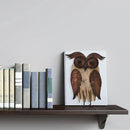 E-View Rustic Owl Figurine - Wood & Iron - Collectible - Home Decor - Brown by CozyNest Decor