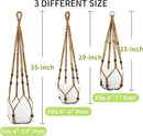 3 Pack Macrame Plant Hanger - 35"/29"/23" Different Sizes, Hanging Planter Basket Flower Pot Holder for Indoor Outdoor, Boho Home Decor, Brown (POTS NOT Included) by GreenHaven Gardens