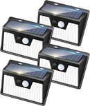 Peasur Solar Lights Outdoor Waterproof, 4 Pack 140LED Motion Sensor Light, 3 Modes Solar Powered Fence Security Lights for Patio Step Deck House Outside(Cool White) by GreenHaven Gardens