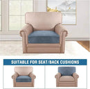 H.VERSAILTEX Velvet Stretch Couch Cushion Cover Plush Cushion Slipcover for Chair Cushion Furniture Protector Seat Cushion Sofa Cover (1 Piece Armchair Cushion Covers, Stone Blue) by CozyNest Decor
