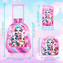 gxtvo Rolling Backpack for Girls, Cute Dog Roller Wheels Kids Bookbag - Wheeled Elementary School Bag - 3PCS Dog by TinyTreasures Baby Boutique