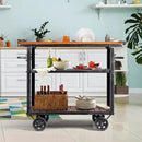 Diwhy Industrial 3 Tier Rolling Utility Storage Cart Wine Beverage, Metal Wine Rack with Wheels Kitchen Bar Dining Room Tea Wine, Storage Cart with Wood by CozyNest Decor