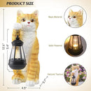 Solar Powered Outdoor Cat Garden Statue, Crafted Garden Sculptures & Statues for Patio, Yard, Lawn, Gardening Gifts for Women and Mom(11" Cat) by CozyNest Decor