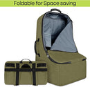Padded Car Seat Travel Bag for Airplane, Heavy Duty Backpack for Air Travel, Water-Resistant Carrier with Shoulder Strap, Fits Most Car Seats (Green) by TinyTreasures Baby Boutique