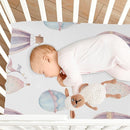 Watercolor Hot Air Balloon Crib Sheets for Boys and Girls, Fitted Baby Crib Sheets Soft and Breathable Mini Crib Sheets 52 X 28 X 9 Inches by TinyTreasures Baby Boutique