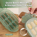 Haakaa Silicone Nibble Freezer Tray -Breastmilk Teething Popsicle Mold - Baby Fruit Food Feeder Teether Tray - Baby Food Maker - Ice Cube Tray - 4 Months+ Babies - BPA Free Silicone -Green by TinyTreasures Baby Boutique