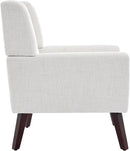 UIXE Accent Chair, Fabric Upholstered Armchair for Living Room, Comfy Arm Chair Single Sofa Bedroom Side Reading Seat - Flax Beige by CozyNest Decor
