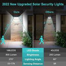 Solar Motion Sensor Lights Outdoor, [3 Modes/4 Pack/188 LED] 270° Wide Angle Lighting,Security Solar Powered Wall Lights, IP65 Waterproof Flood Lights for Fence Porch Yard Patio(Black) by GreenHaven Gardens