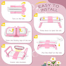Collapsible Baby Bathtub,Baby Bath Tub with Thermometer & Soft Cushion,Baby Bathtub for Newborn to Toddler 0-36 Months,Portable Travel Baby Tub with No-Slip Feet,Baby Shower Gifts,Pink by TinyTreasures Baby Boutique
