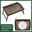 2 Pack Bed Tray Table Breakfast Trays Serving Tray Bamboo Bed Laptap Floding Legs with Handles and Phone Holders by CozyNest Decor