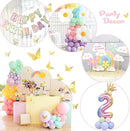 Pastel Balloon Garland Kit 219Pcs Daisy Balloon Arch, Pastel Balloons Different Sizes, Happy Birthday Banner, Cake Toppers, Number 2 Balloon, 3D Butterfly, 2nd Birthday Decorations for Girl by TinyTreasures Baby Boutique