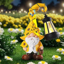 Solar Garden Decor - Sunflower Gnome Statue with Lantern 9.1" Garden Gnomes Outdoor Funny Solar Statues Yard Porch Lawn Patio Decor Gardening Gift for Women Mom Grandma Wife Girlfriend by GreenHaven Gardens
