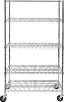 Seville Classics UltraDurable Heavy Duty NSF Solid Steel Wire Rack Storage Unit Organizer for Garage, Warehouse, Office, Restaurant, Classroom, Kitchen, 5-Tier Shelving, 48" W x 24" D by CozyNest Decor
