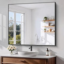 Black Bathroom Mirror for Wall, 36x40 Inch Rectangle Mirrors with Metal Frame, Modern Rectangular Wall Mirror for Bathroom Living Room, Entryway Hangs Horizontal or Vertical by CozyNest Decor