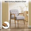 Linen Accent Chair Set of 2, Mid Century Modern Chair for Living Room, Upholstered Comfy Lounge Armchair with Solid Wood Frame, Reading Side Chair for Bedroom,105°Ergonomic Comfort, Grey by CozyNest Decor