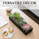 MyGift Artificial Assorted Succulent Arrangement in Rectangular Black Wood Planter Box, Fake Plant Decor by CozyNest Decor
